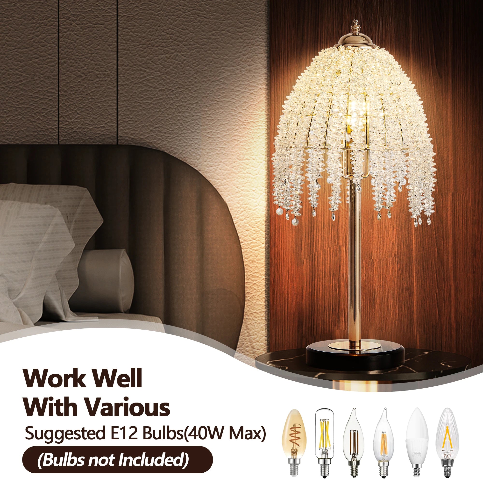 Crystal Table Waterfall Lamp