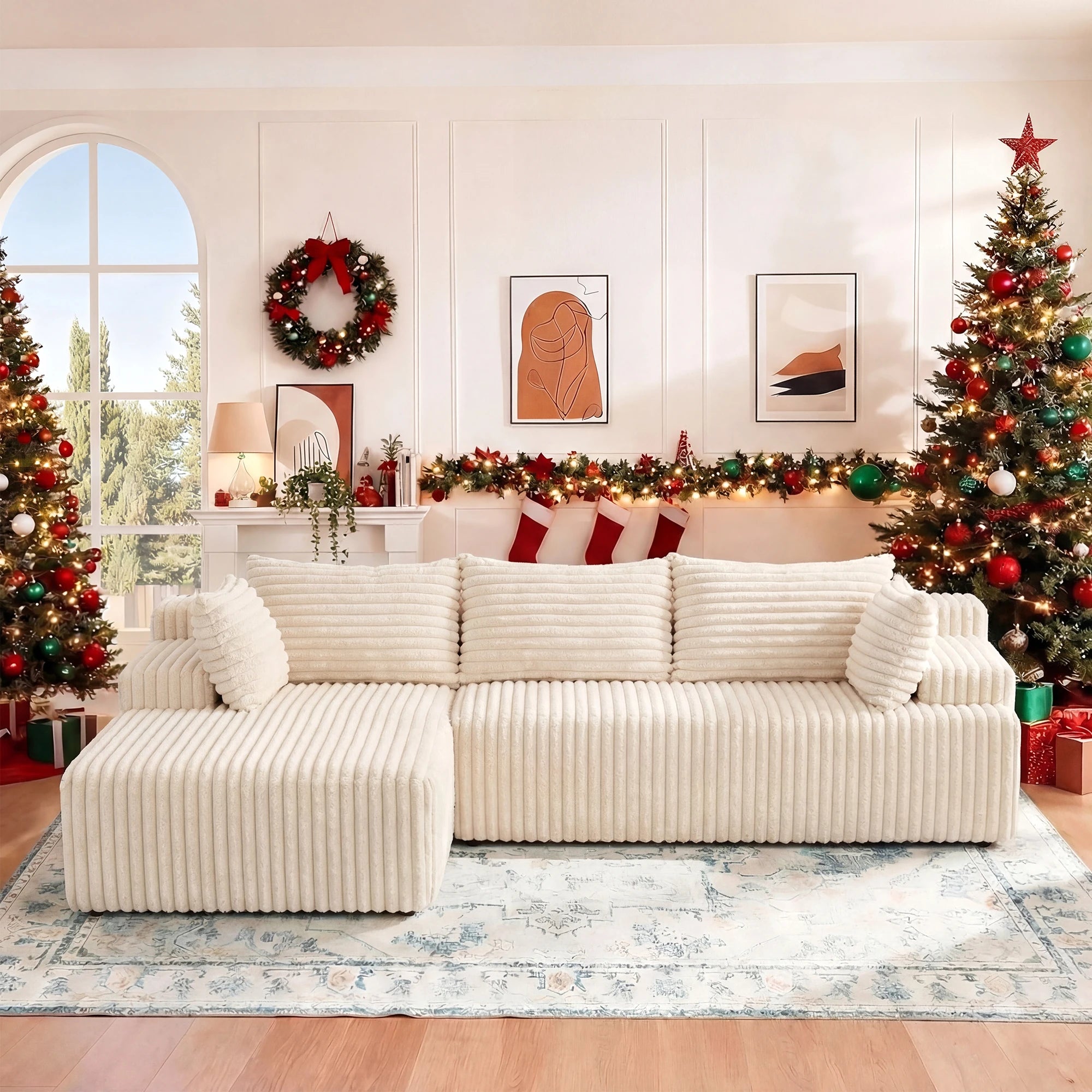 L-Shape Corduroy Sectional