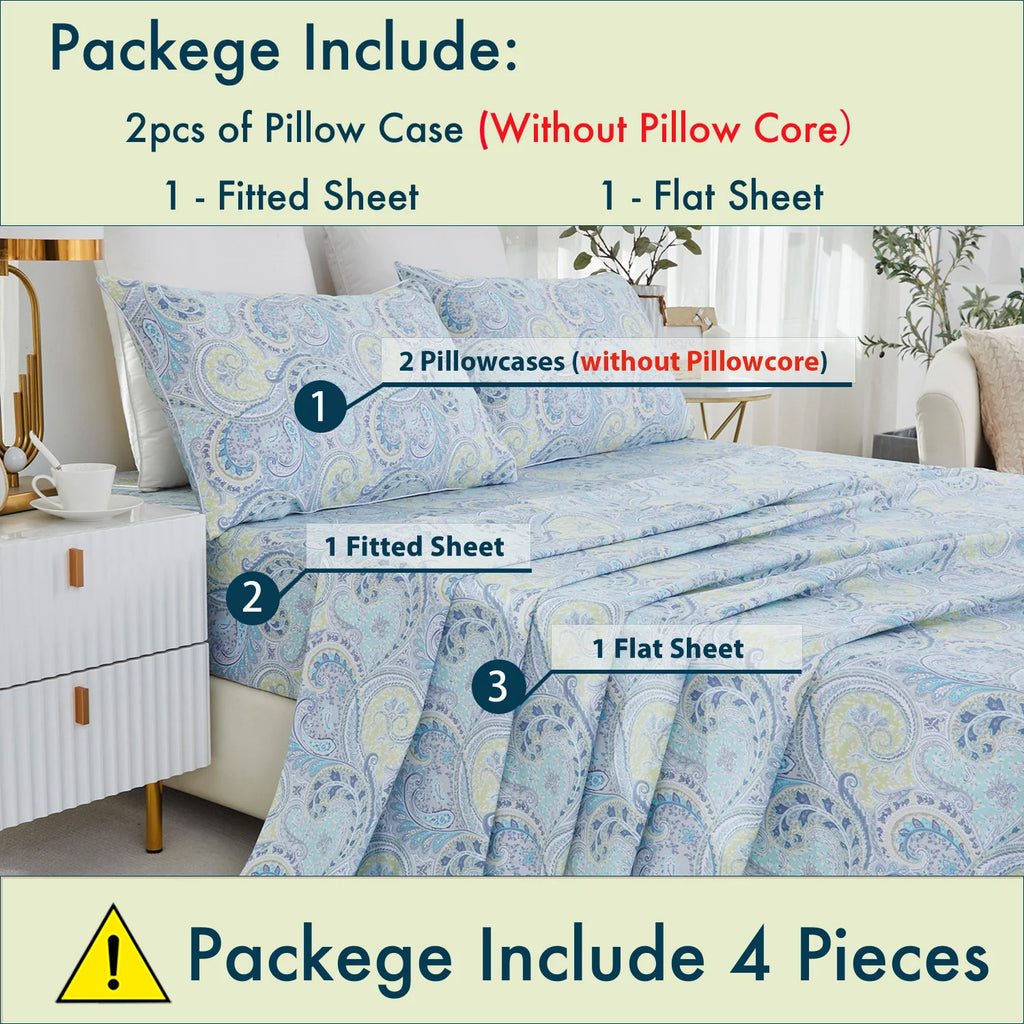 4pc Egyptian Cotton Fitted Sheet Set