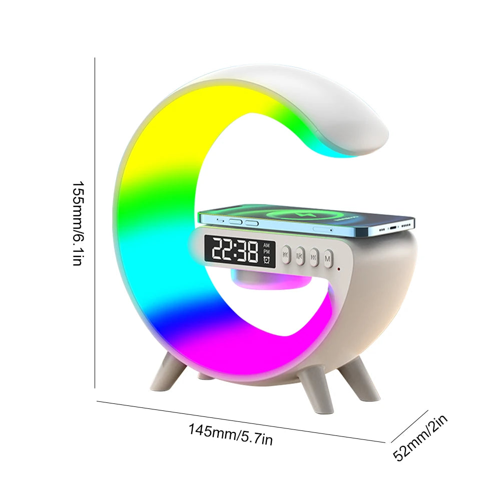 Charger Table Lamp w/Alarm Clock