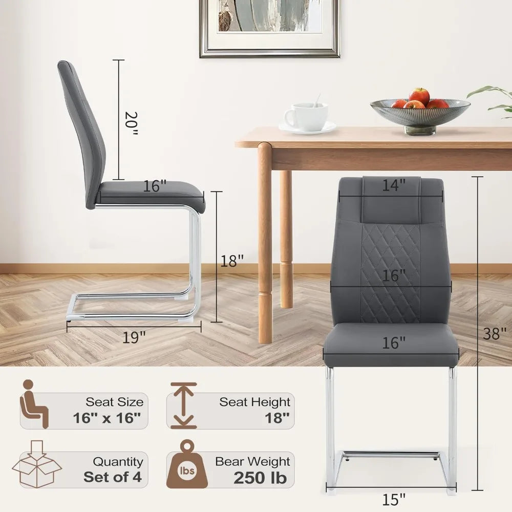 4 Pc Chairs w/Metal Legs