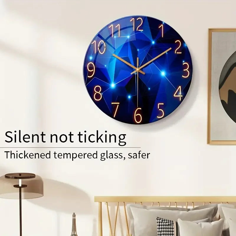 Blue Wall Clock for Living Room