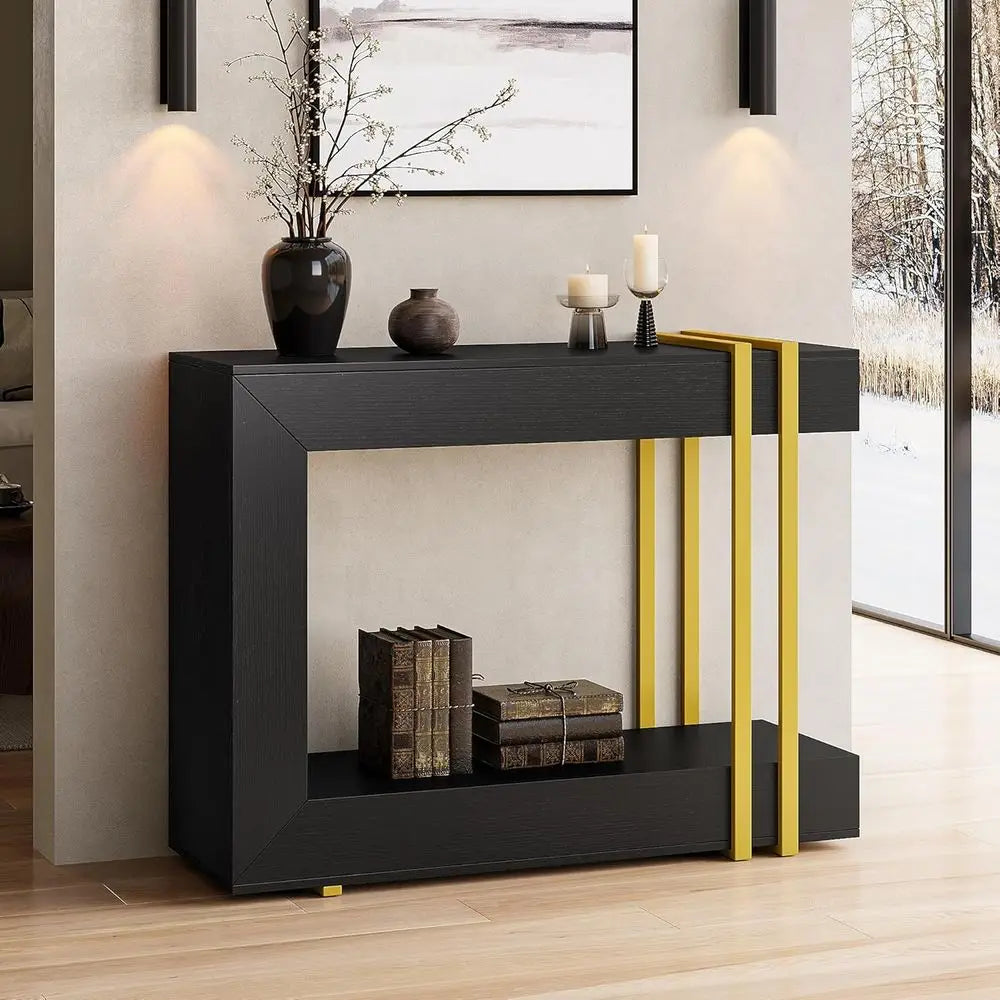Narrow 2-Tier Entry Table w/Storage