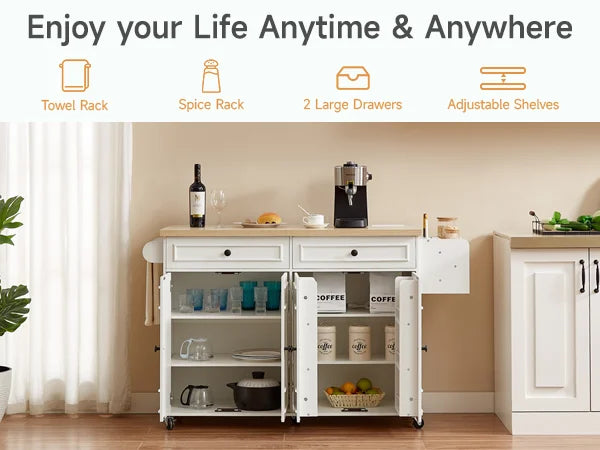 60" Mobile Kitchen Island