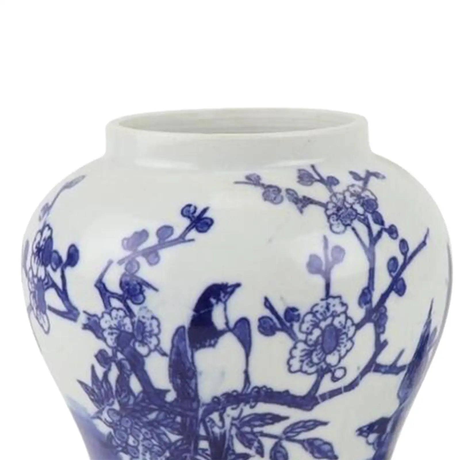 Blue and White Ceramic Storage Jar