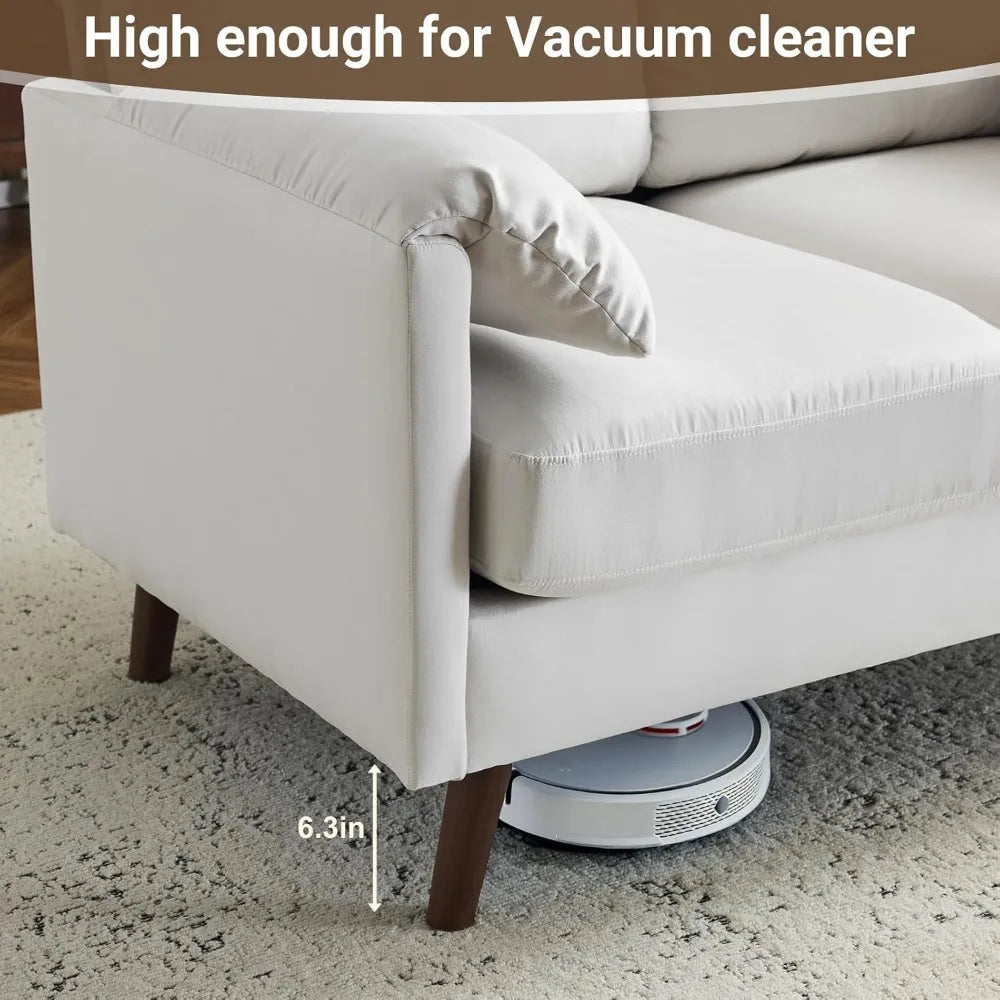 Compact Suede Loveseat Sofa