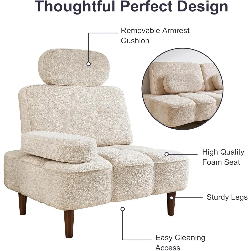 Sherpa Fabric Sleeper Sofa