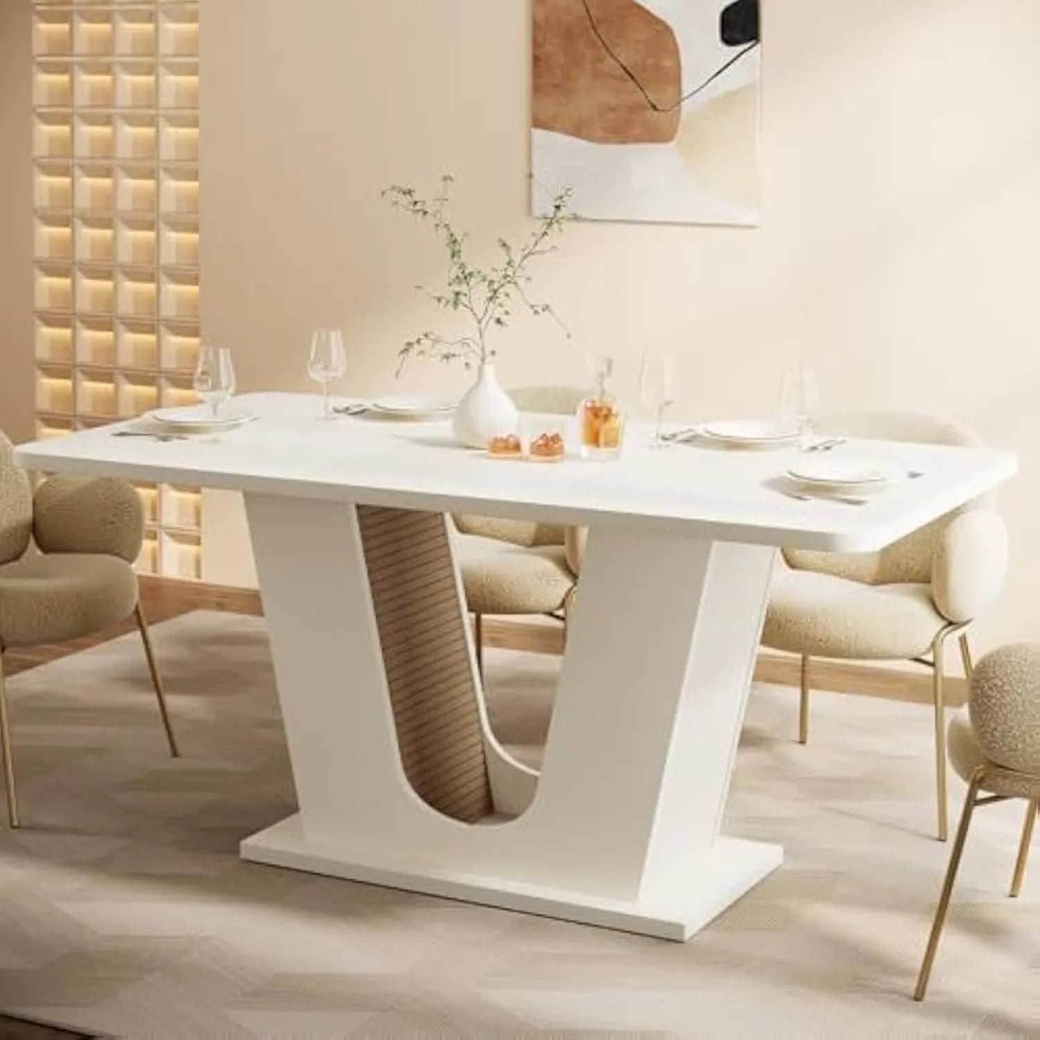 Dining Table  w/U-Shaped Base