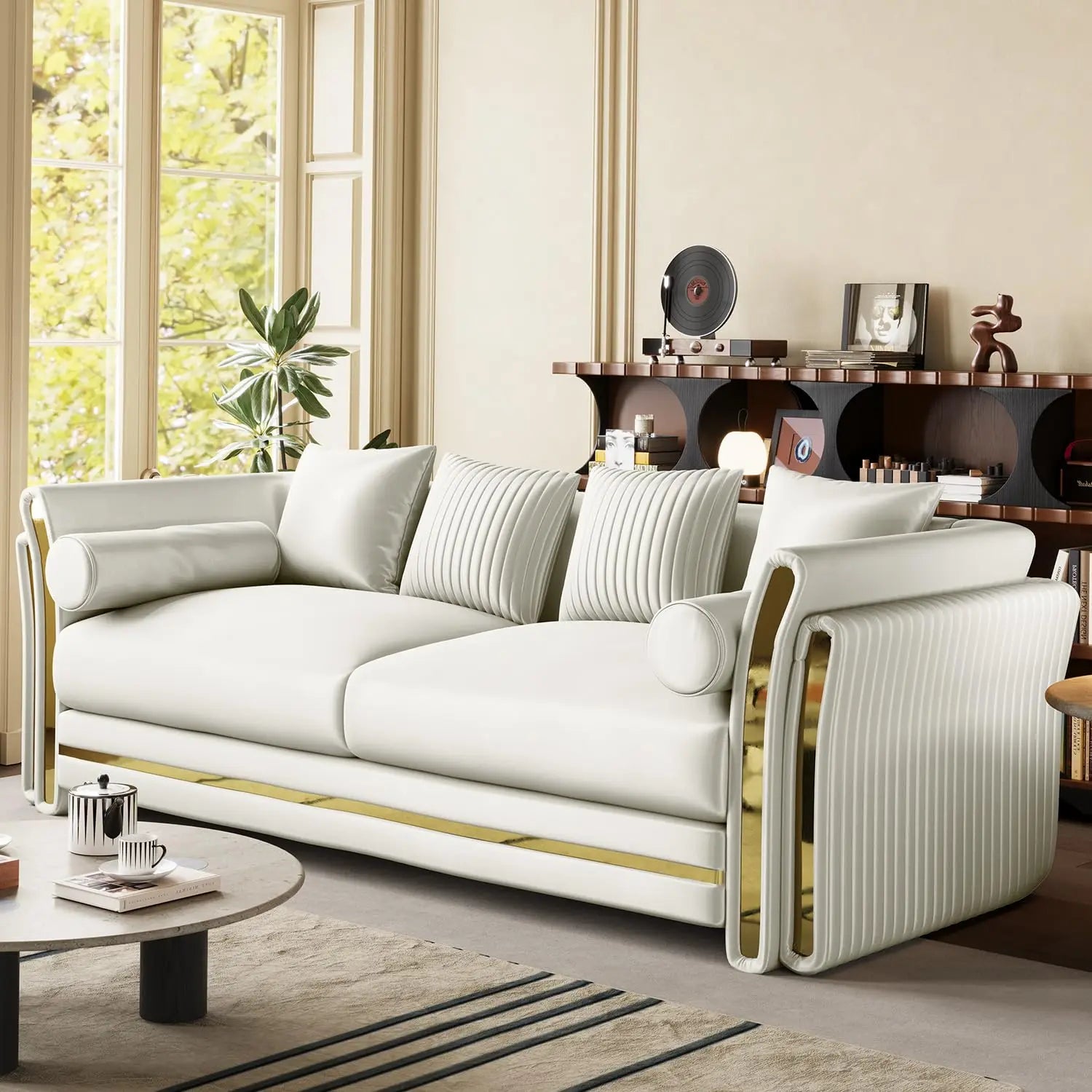 86.7" Luxury Velvet Tufted Sofa