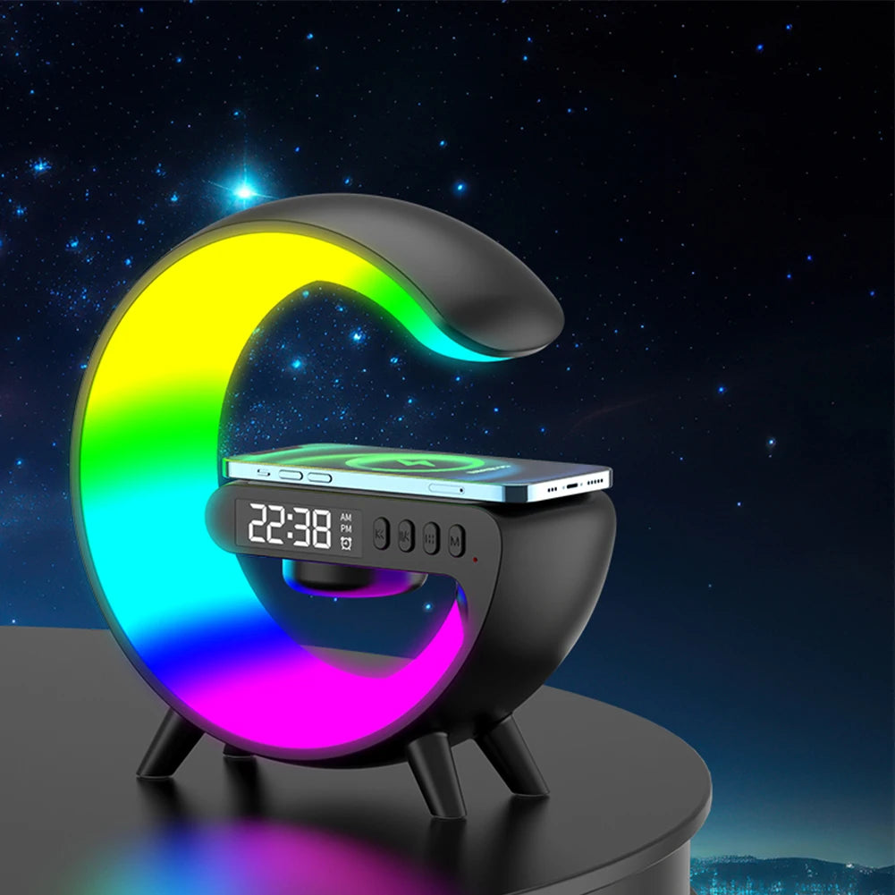 Charger Table Lamp w/Alarm Clock