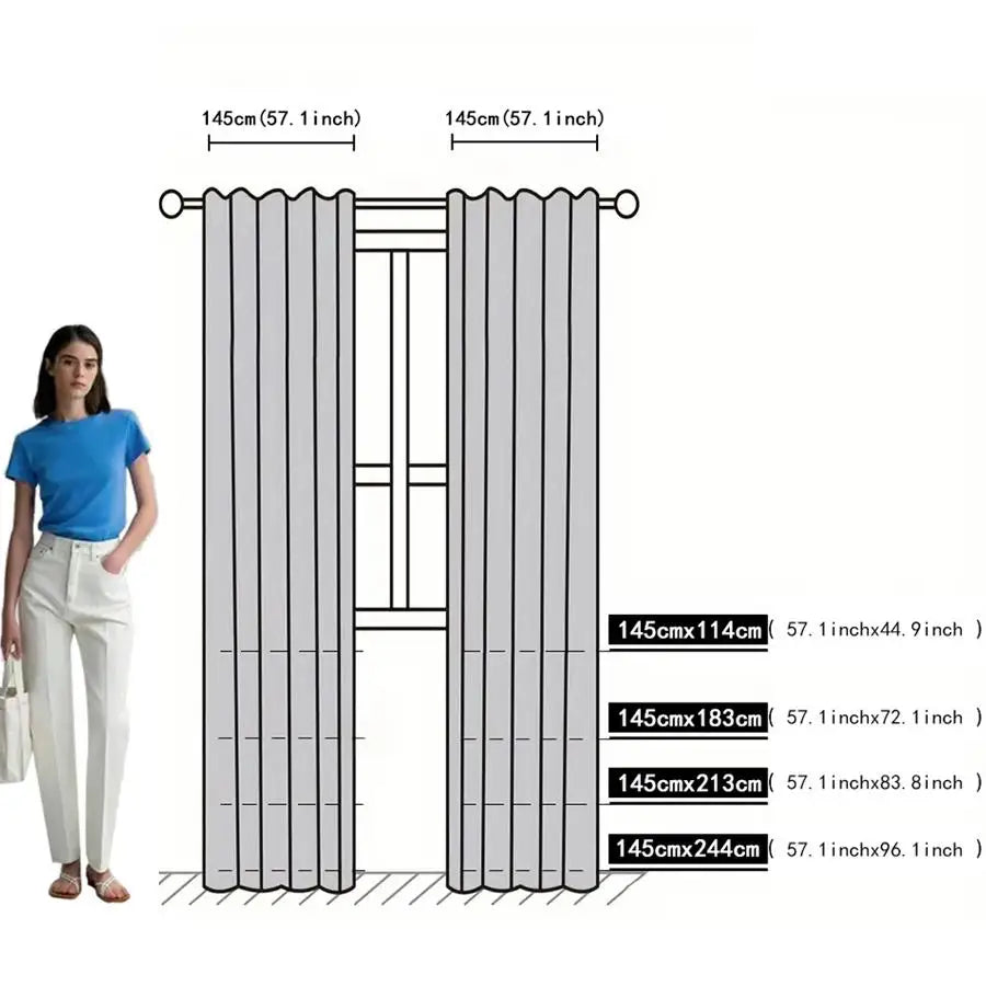 2pc lace embroidered curtains