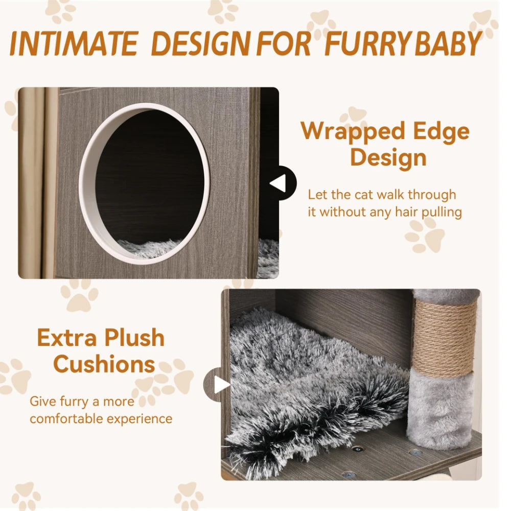 Cat Tree With Litter Box Enclosure