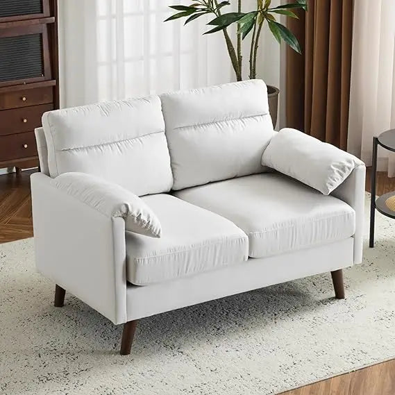 Compact Suede Loveseat Sofa