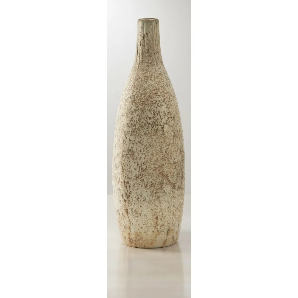 Tall Chrome Metallic Glass Vase -