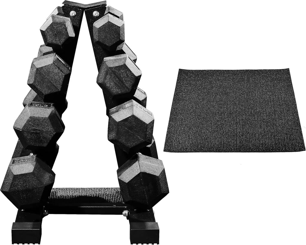 100LB Rubber Hex Dumbbell Set