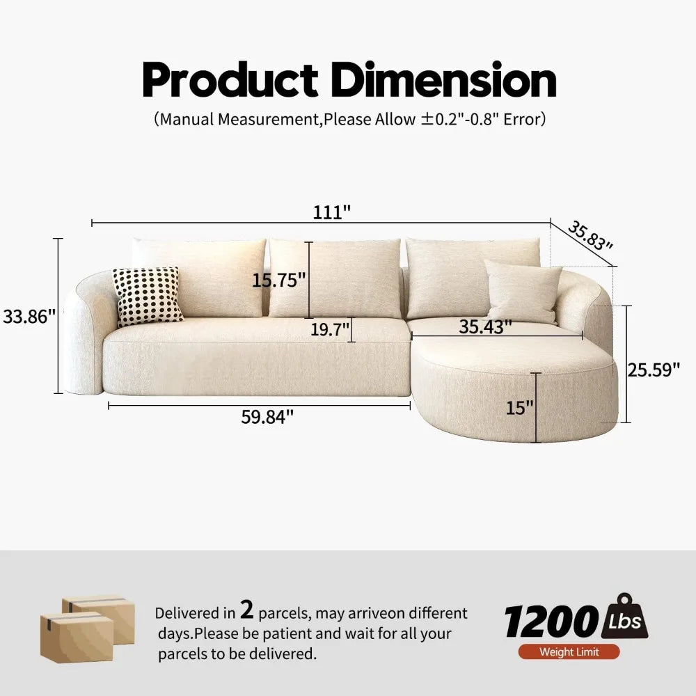 L-Shape Boneless Cloud Couch