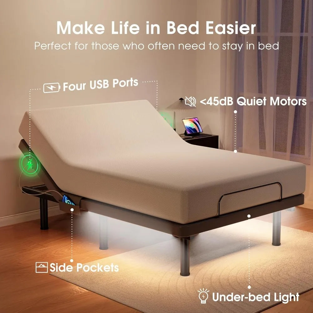 Adjustable Bed w/Massage w/4 USB