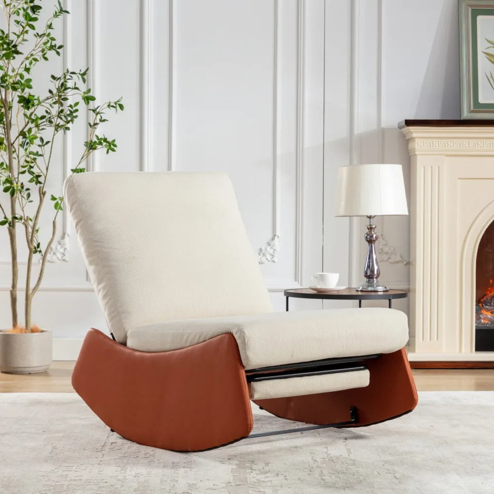 Modern Rocking Chair Recliner Footrest,