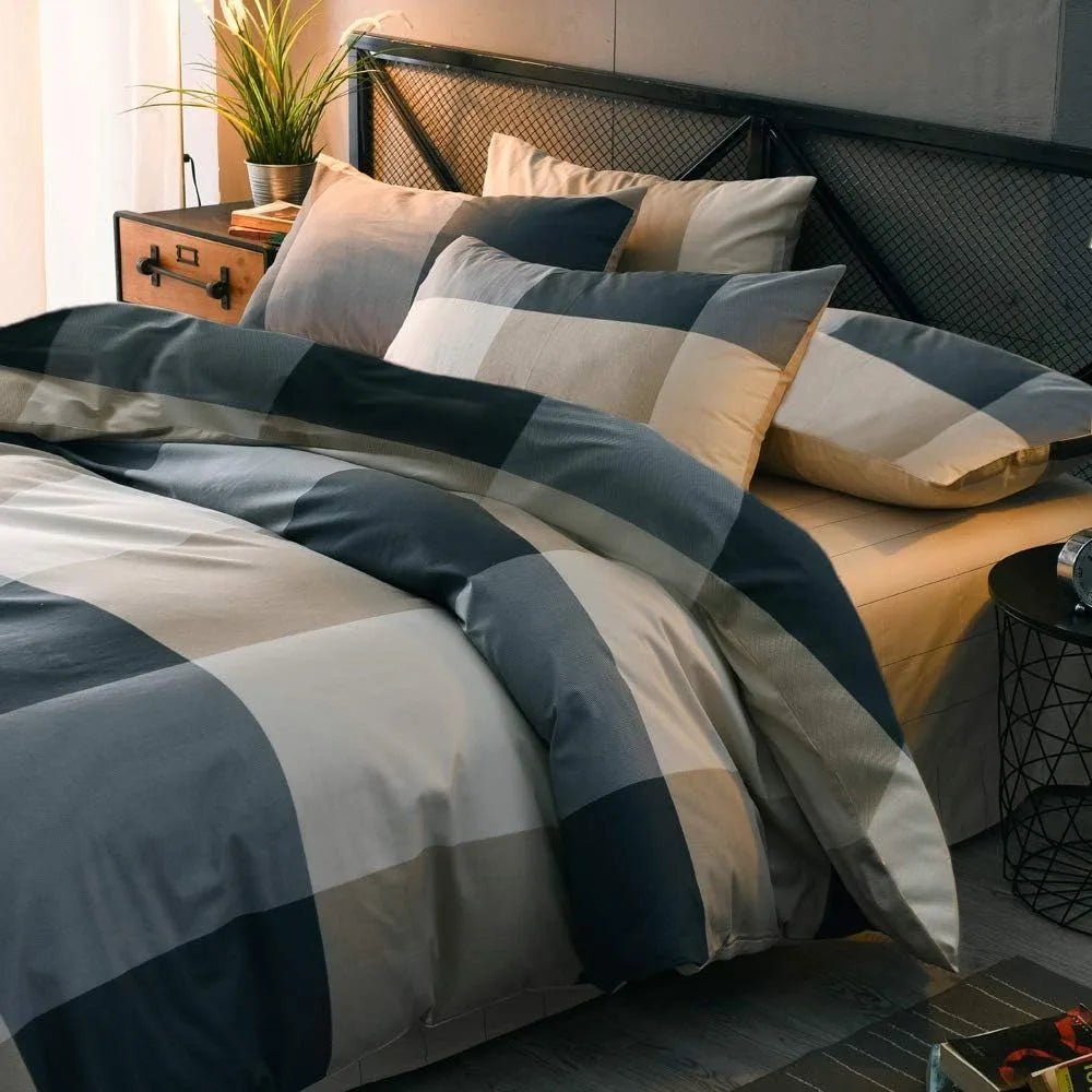Comforter Set Plaid Printed Bedding