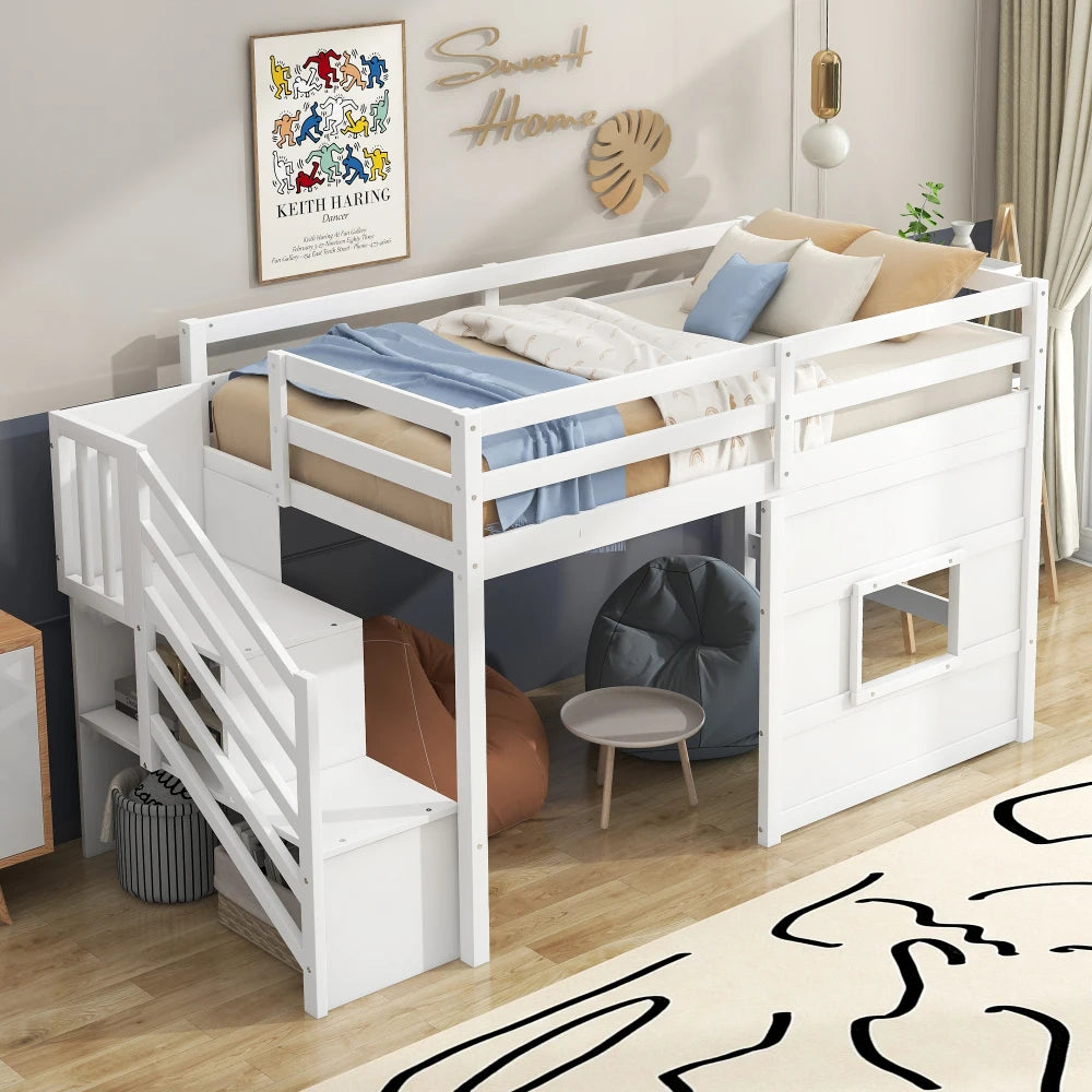 Loft Bed with Storage/Steps