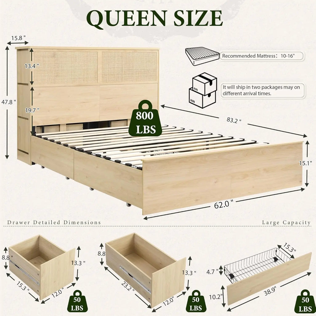 Wooden Bed Frame Steel Stand
