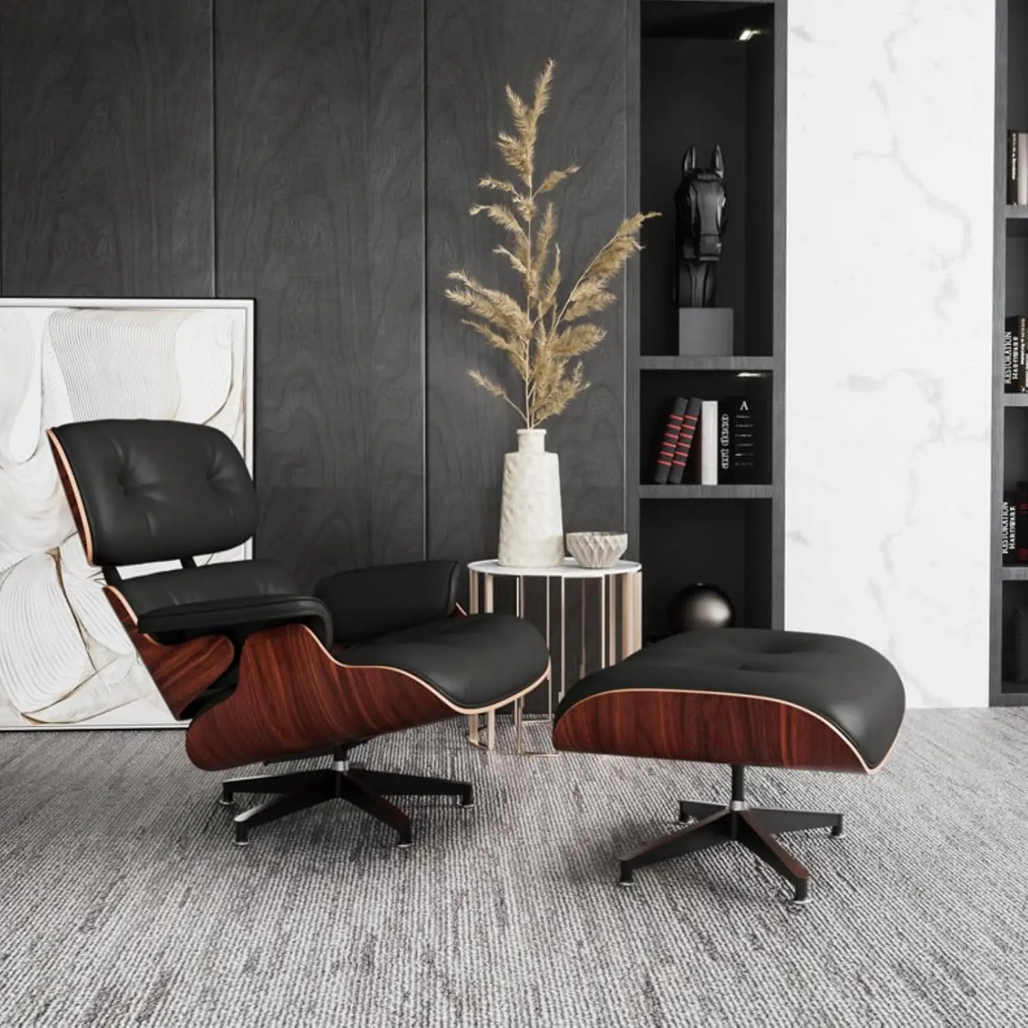 Chaise Lounge Chair with Ottoman