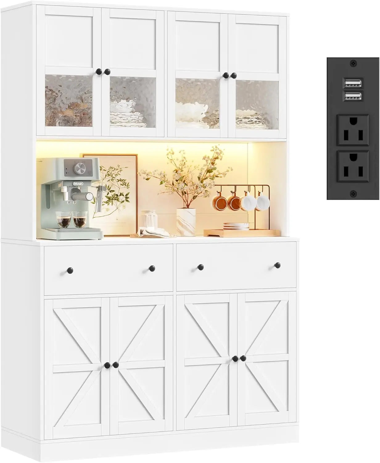 Pantry w/LED Light and Charging Station