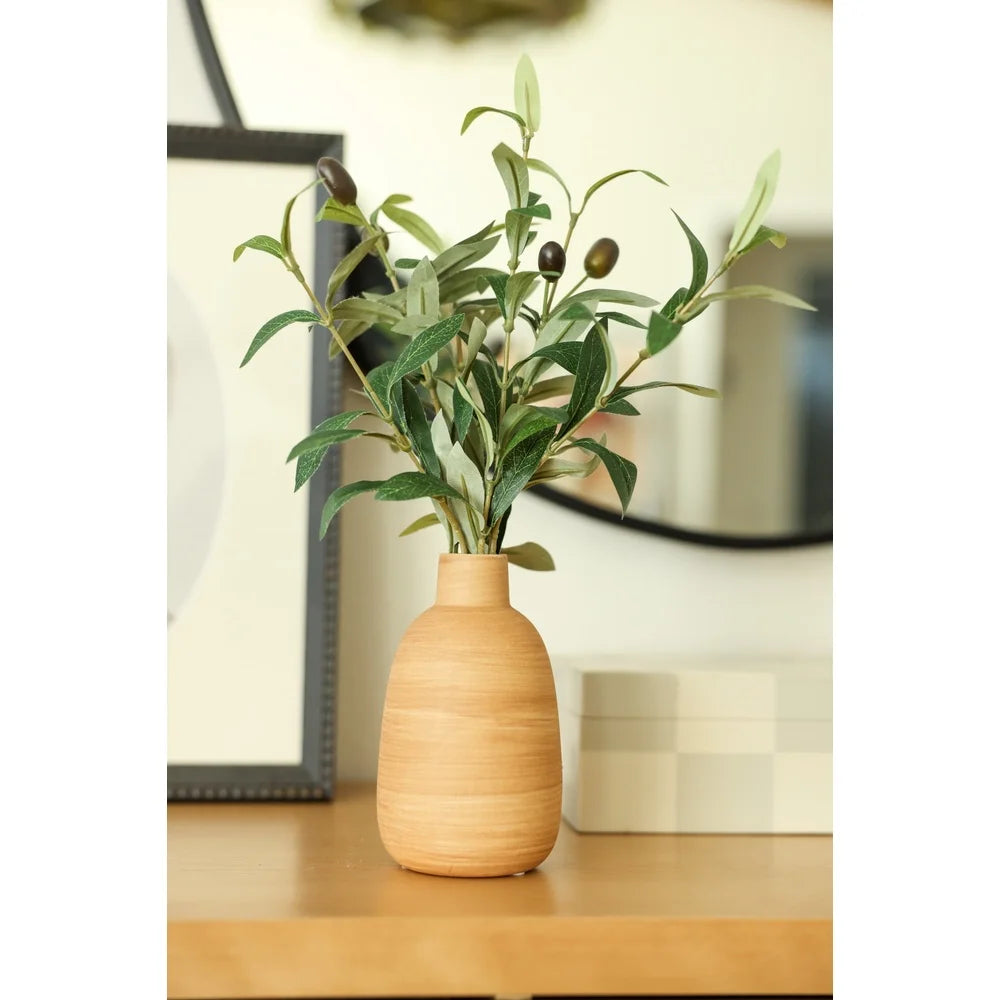Artificial Olive Plant in Ceramic Vase