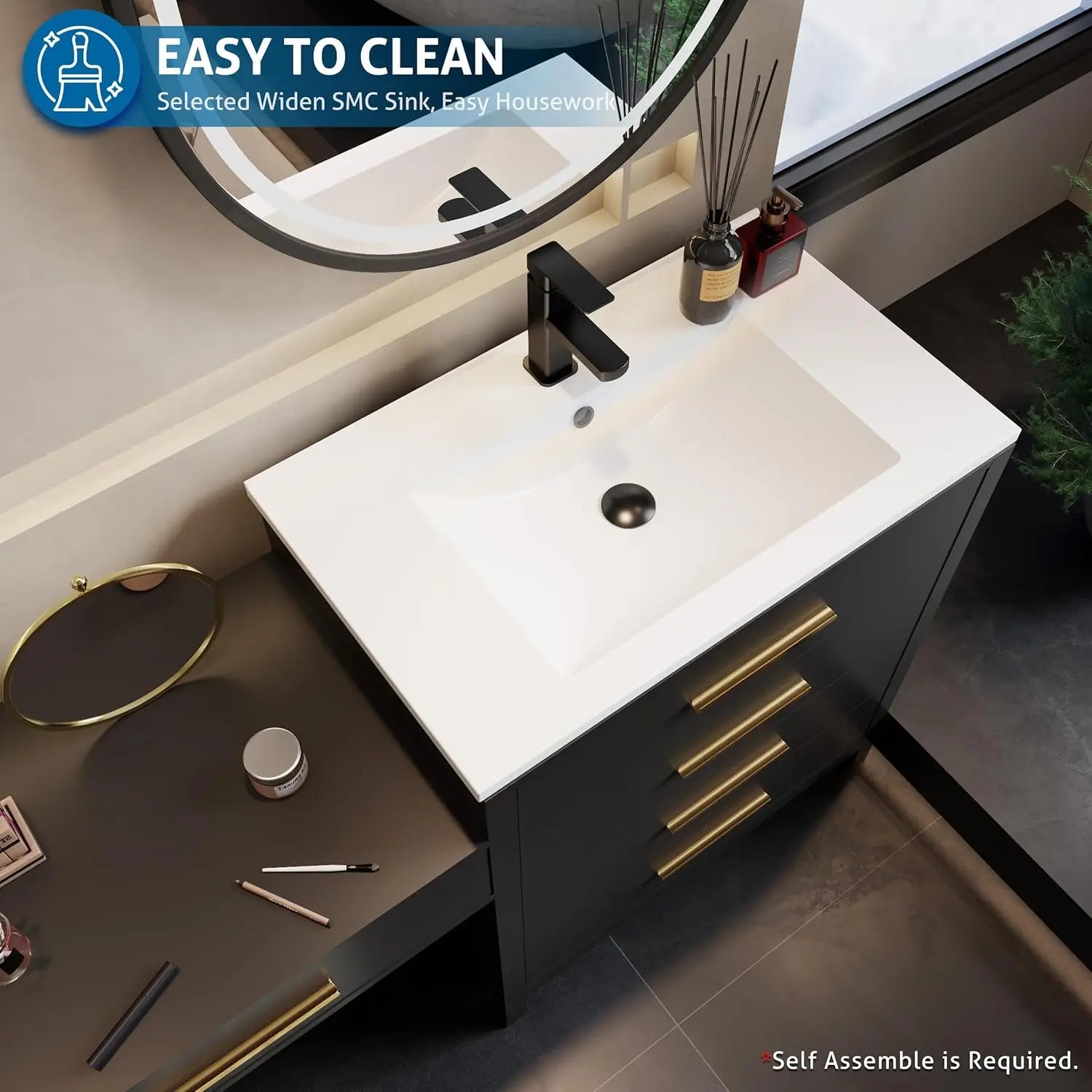 84" Bathroom Vanity Sink Combo