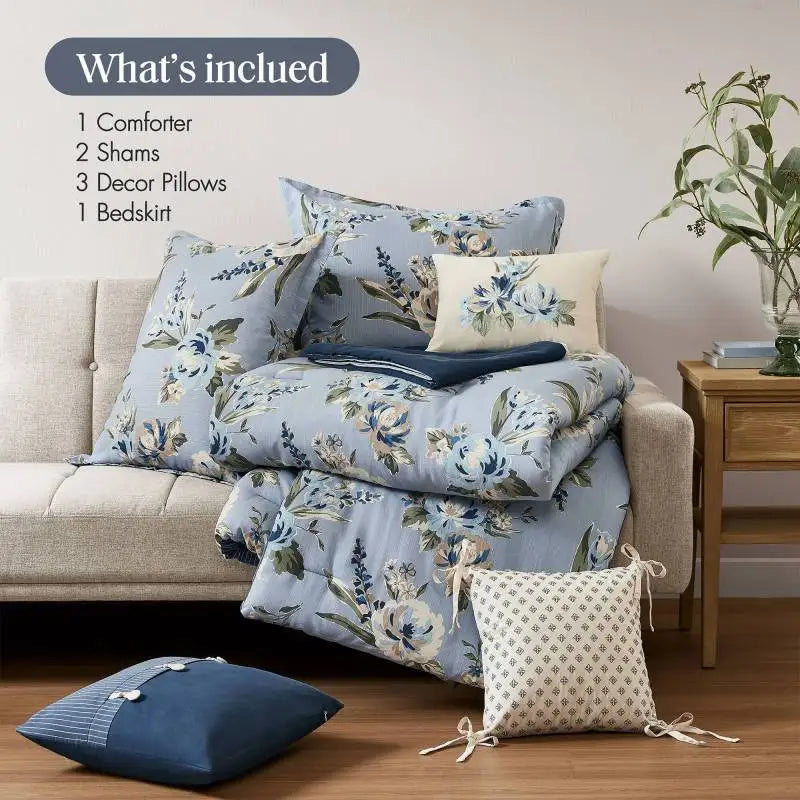 7PCS King Floral Comforter Set