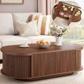 Oval Coffee Table with Storage