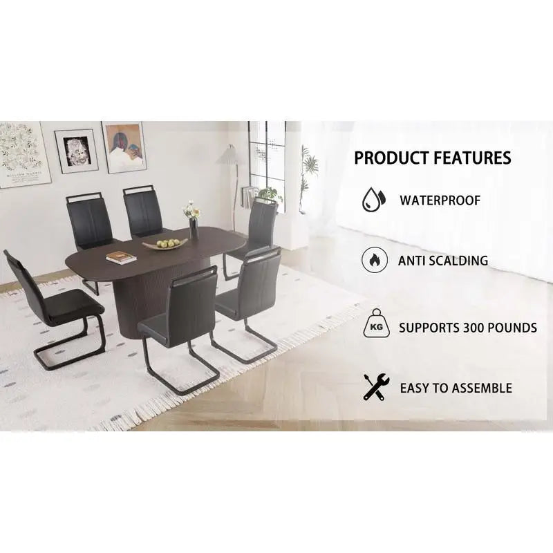 Chairs -Table w/Black Metal Legs -