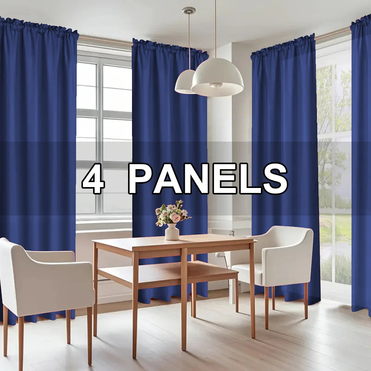 4pcs Light Filtering Curtains