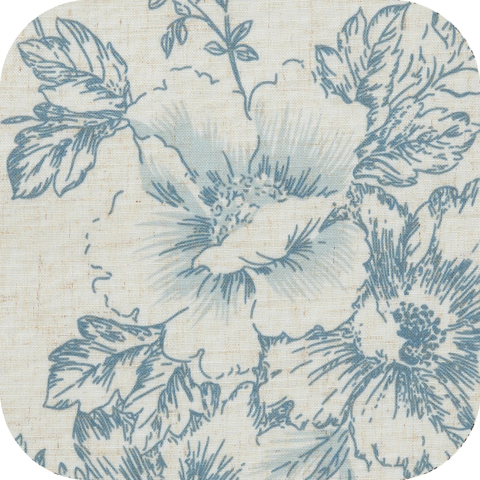 Linen Floral Curtain Set for Kitchen