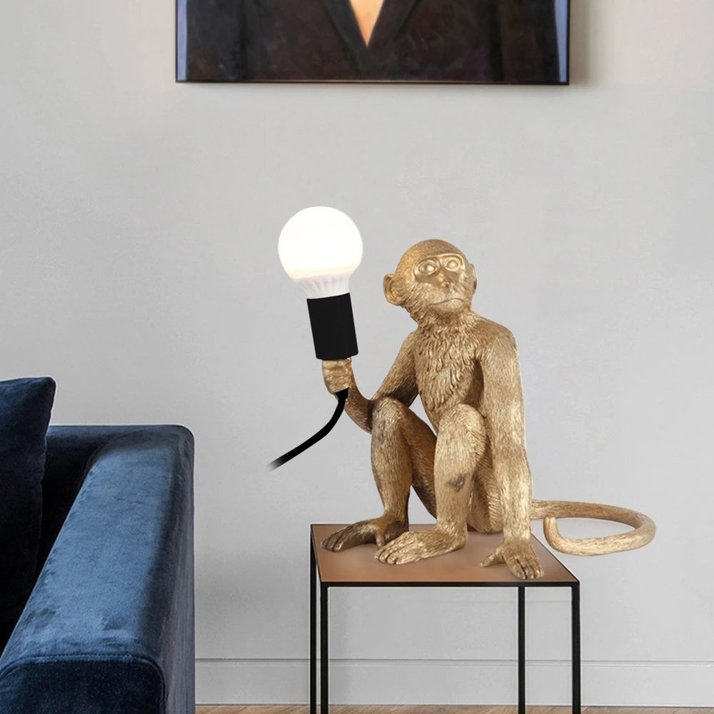 Resin Monkey Table Lamp