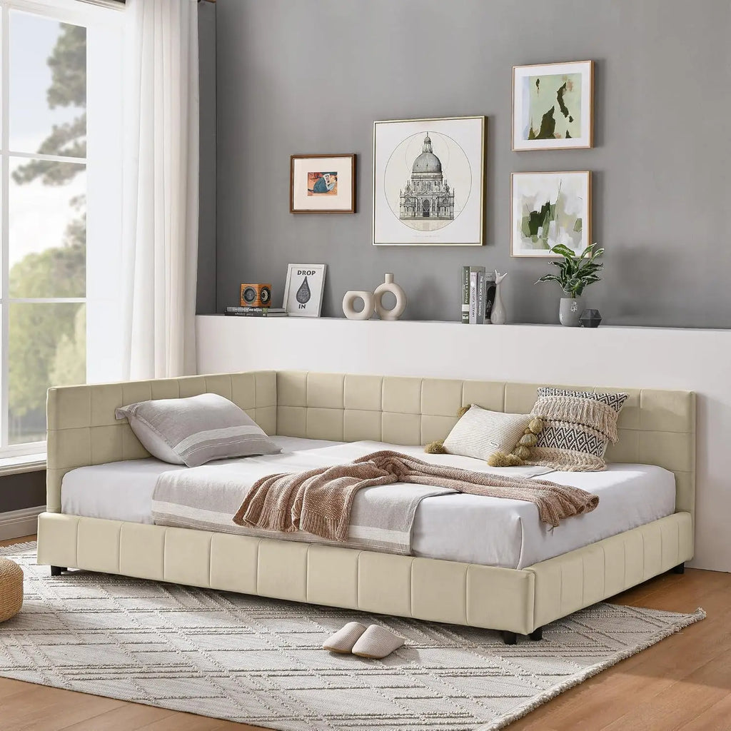 Upholstered Tufted Daybed Frame