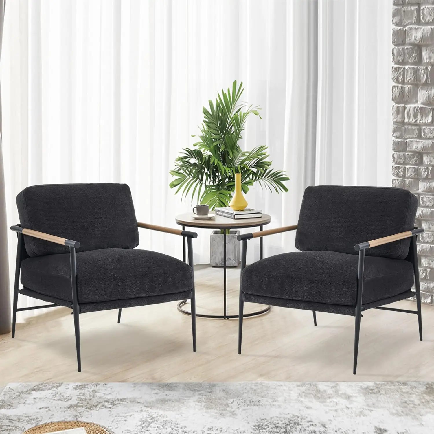 Lounge Chair Chenille, Metal Leg