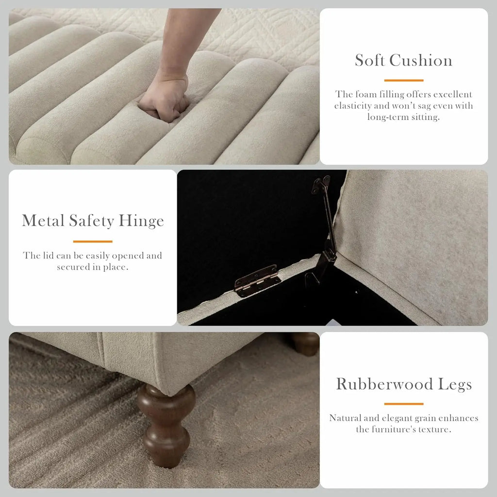 Large Storage Ottoman Bench