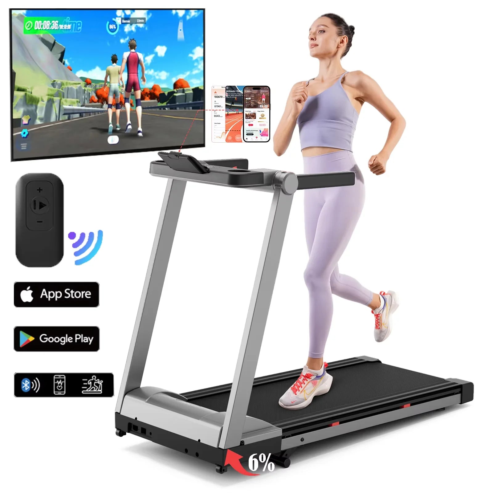 Foldable Incline Home Treadmill Walking