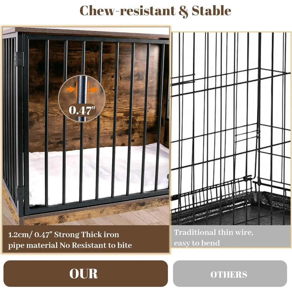 Crate Furniture with Cushion for Dogs,