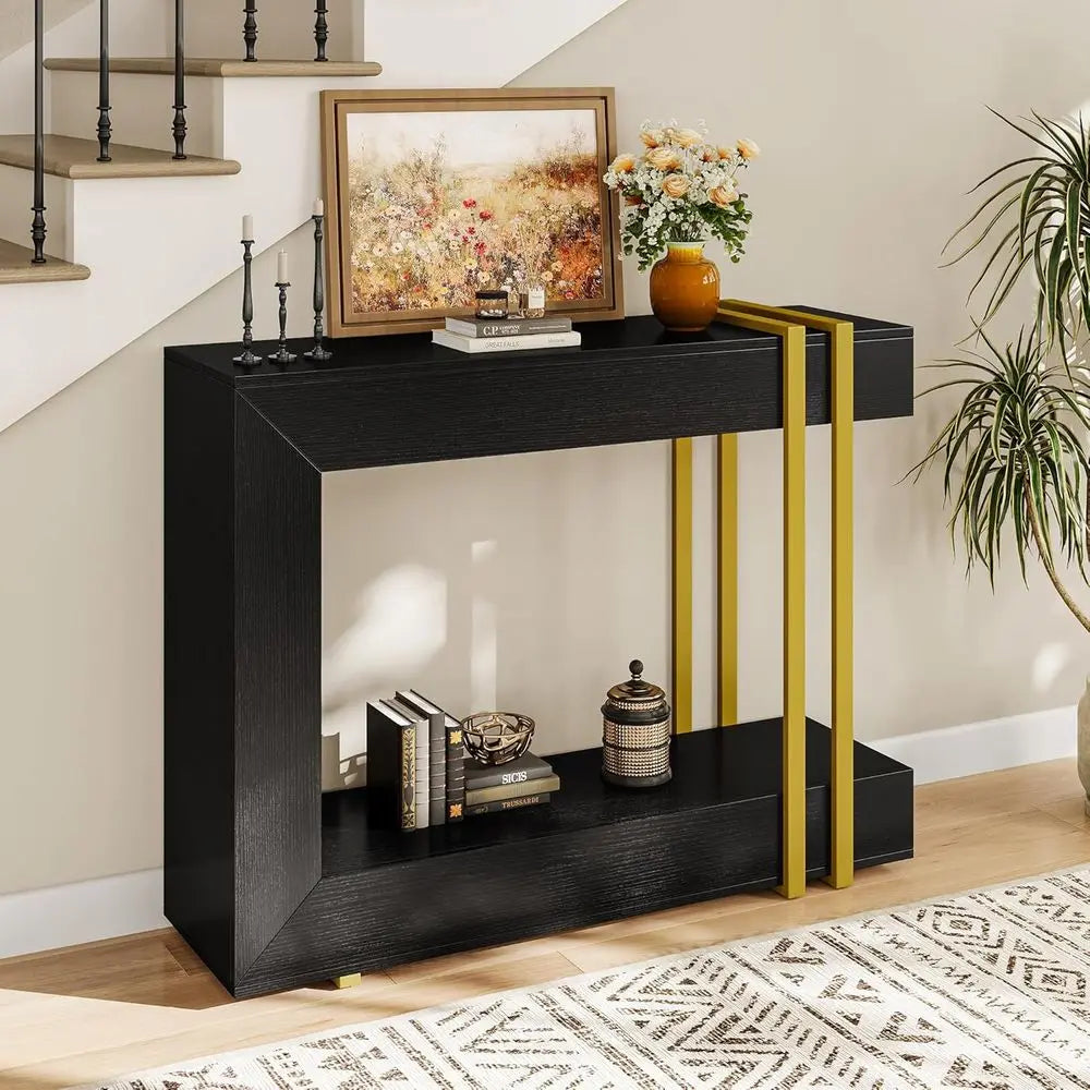 Narrow 2-Tier Entry Table w/Storage