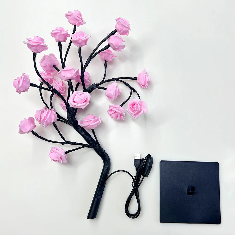 LED Rose Tree Lights USB  Lamp