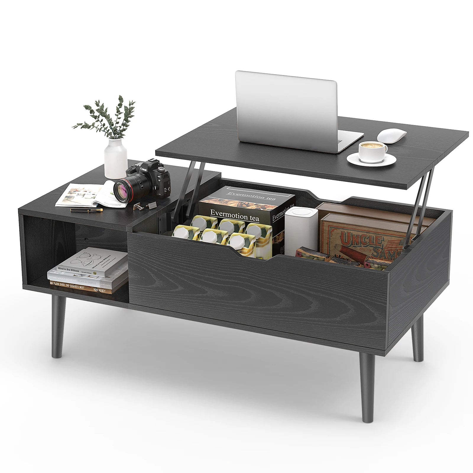 Lift Top Coffee Table w/Storage Shelf
