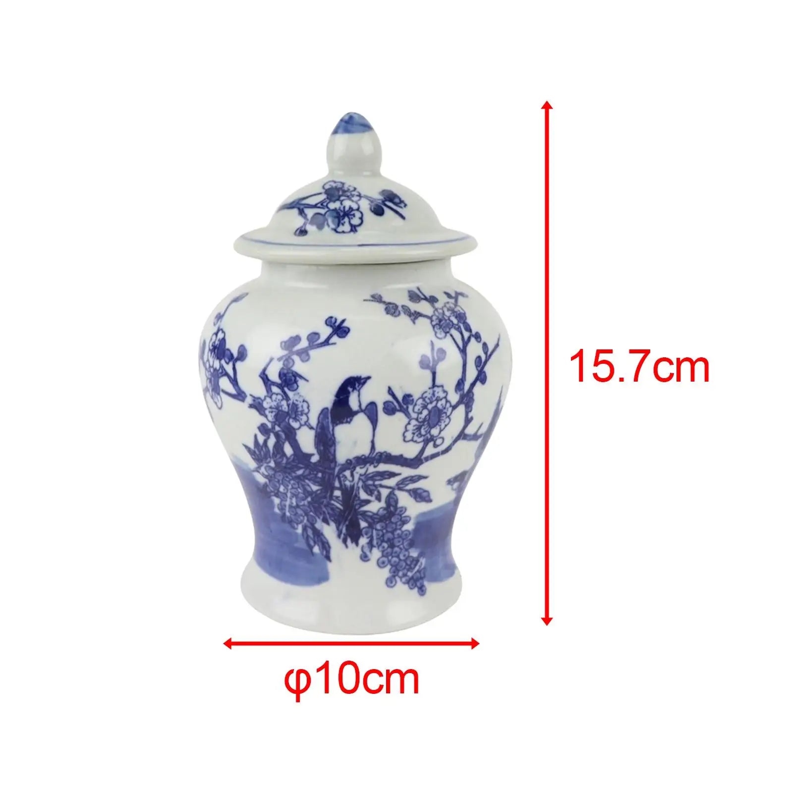 Blue and White Ceramic Storage Jar