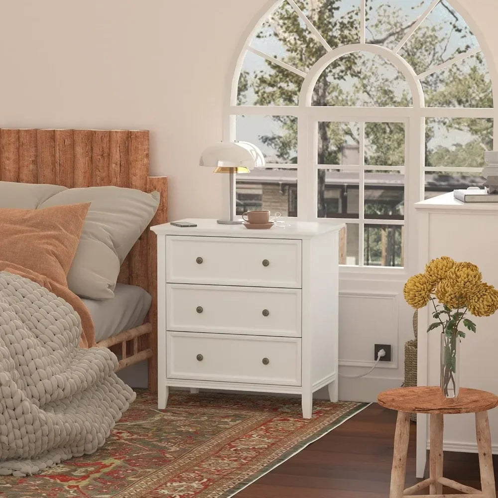 Wood Nightstand w/Power Outlet