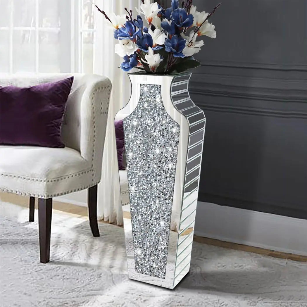 Diamond Mirrored Floor Vase