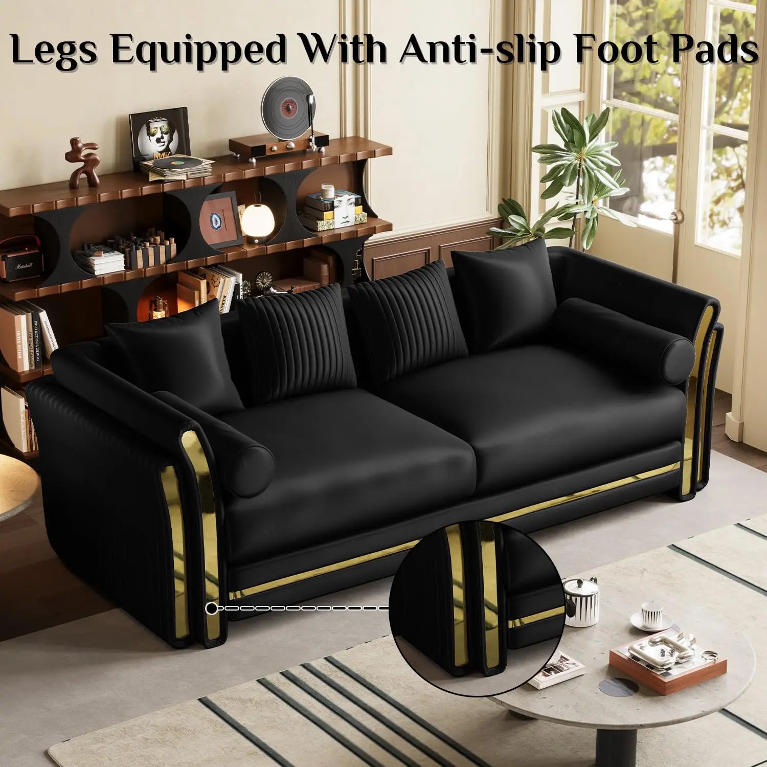 86.7" Luxury Velvet Tufted Sofa