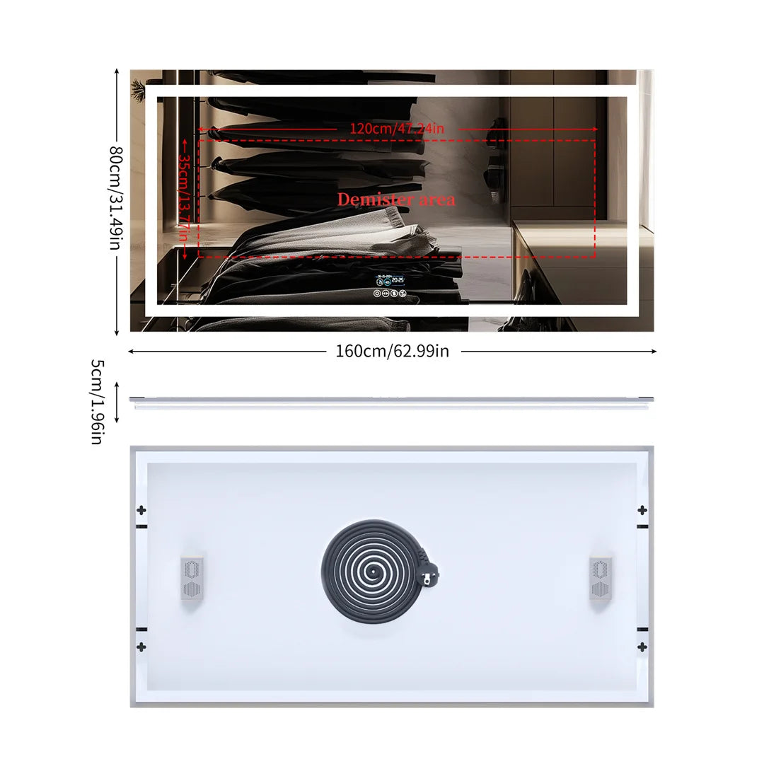 Illuminated Bluetooth Bathroom Mirror