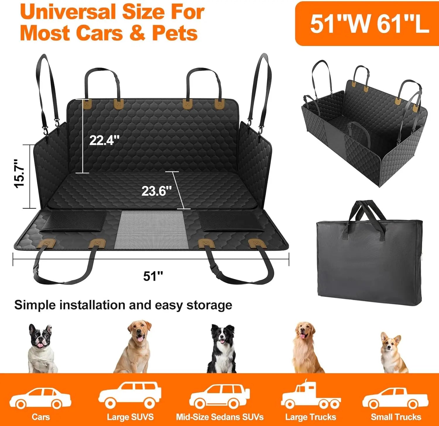 Travel Foldable Dog Car Seat