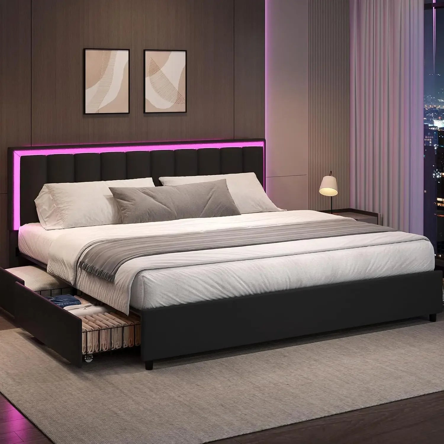 Bed Frame w/Upholstered Headboard